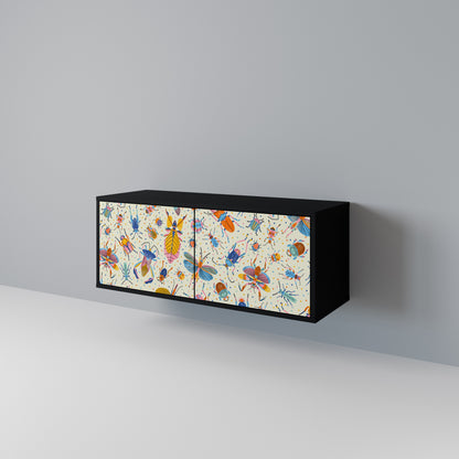 COLORFUL INSECTS Kompaktní dvoudveřový TV stolek