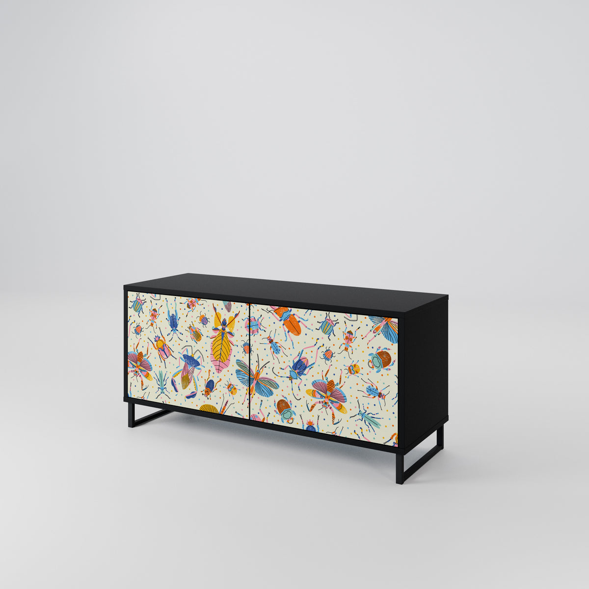 COLORFUL INSECTS Kompaktní dvoudveřový TV stolek