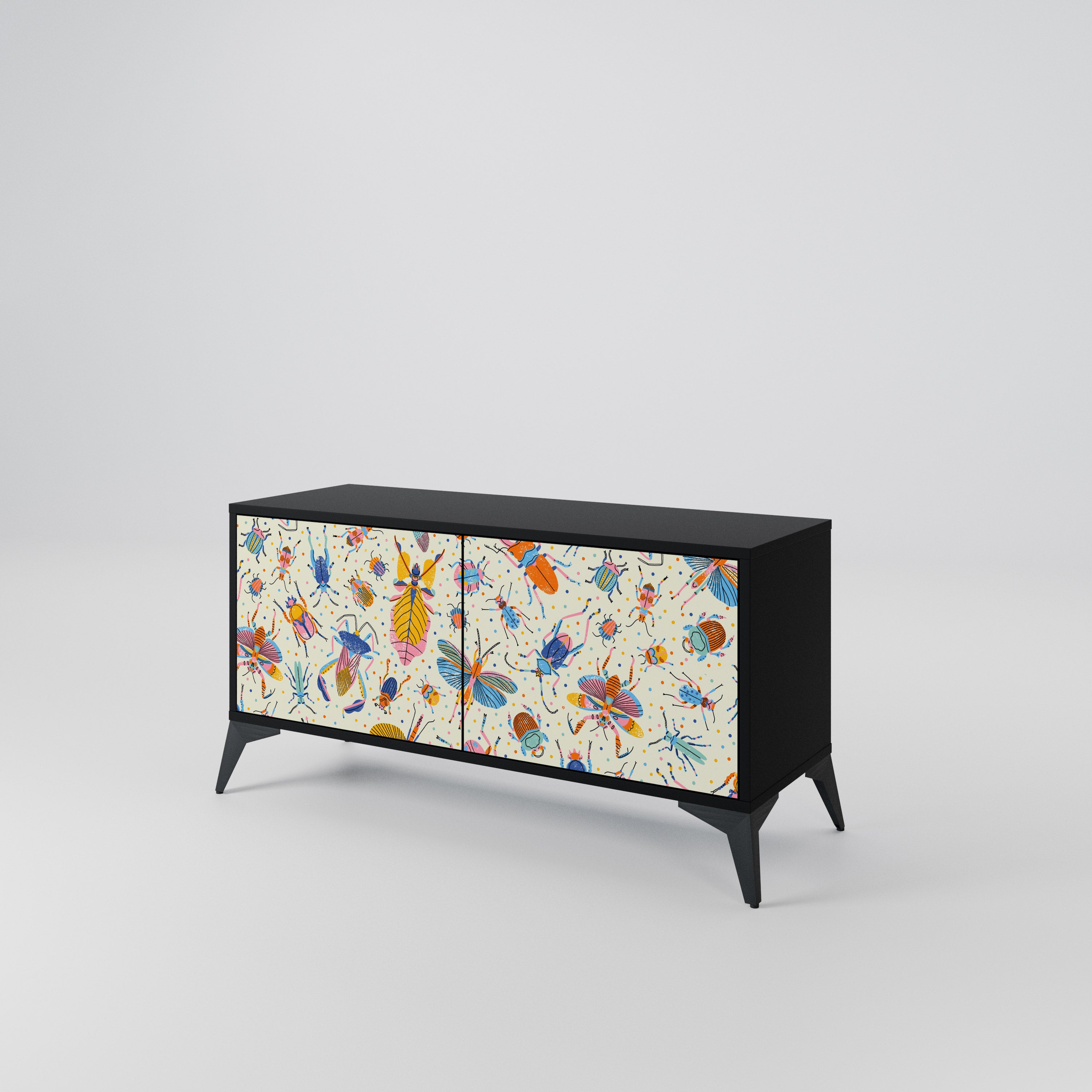 COLORFUL INSECTS Compact 2-Door TV Cabinet