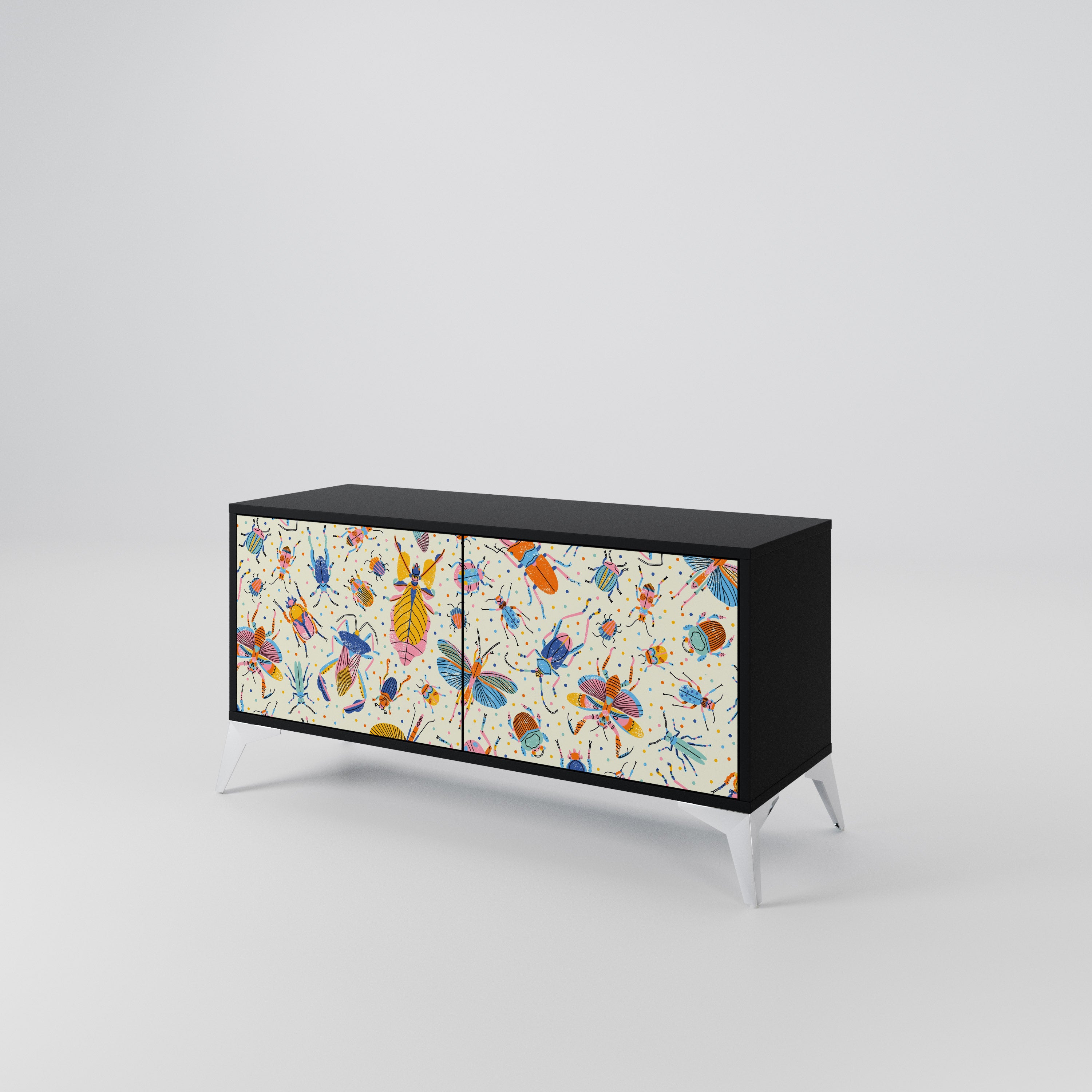 COLORFUL INSECTS Compact 2-Door TV Cabinet
