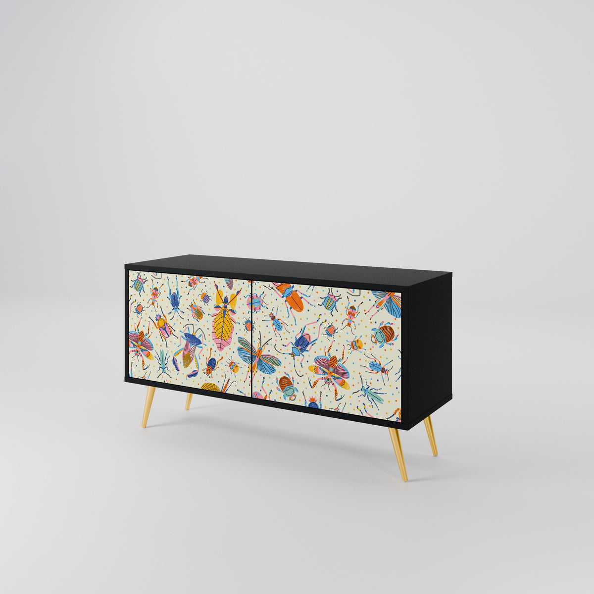 COLORFUL INSECTS Kompaktní dvoudveřový TV stolek