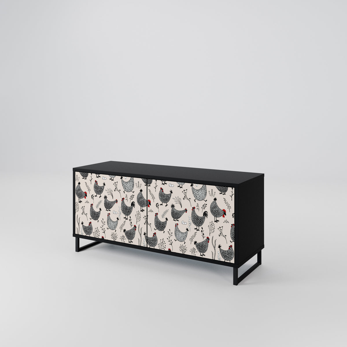 HAPPY HENS Kompaktní dvoudveřový TV stolek