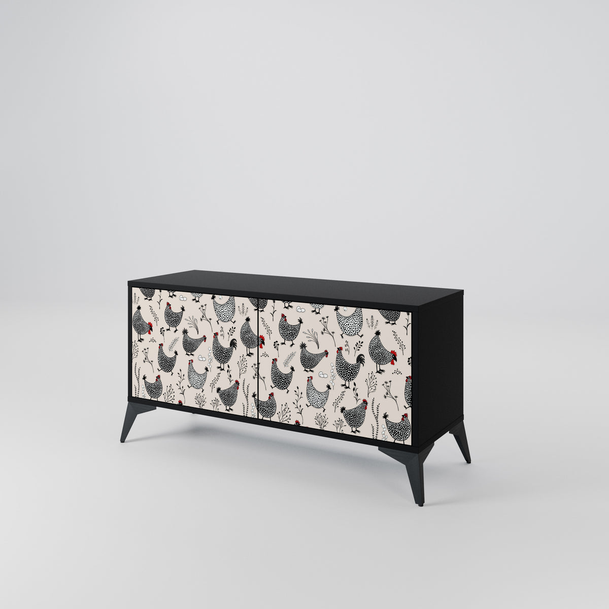 HAPPY HENS Kompaktní dvoudveřový TV stolek