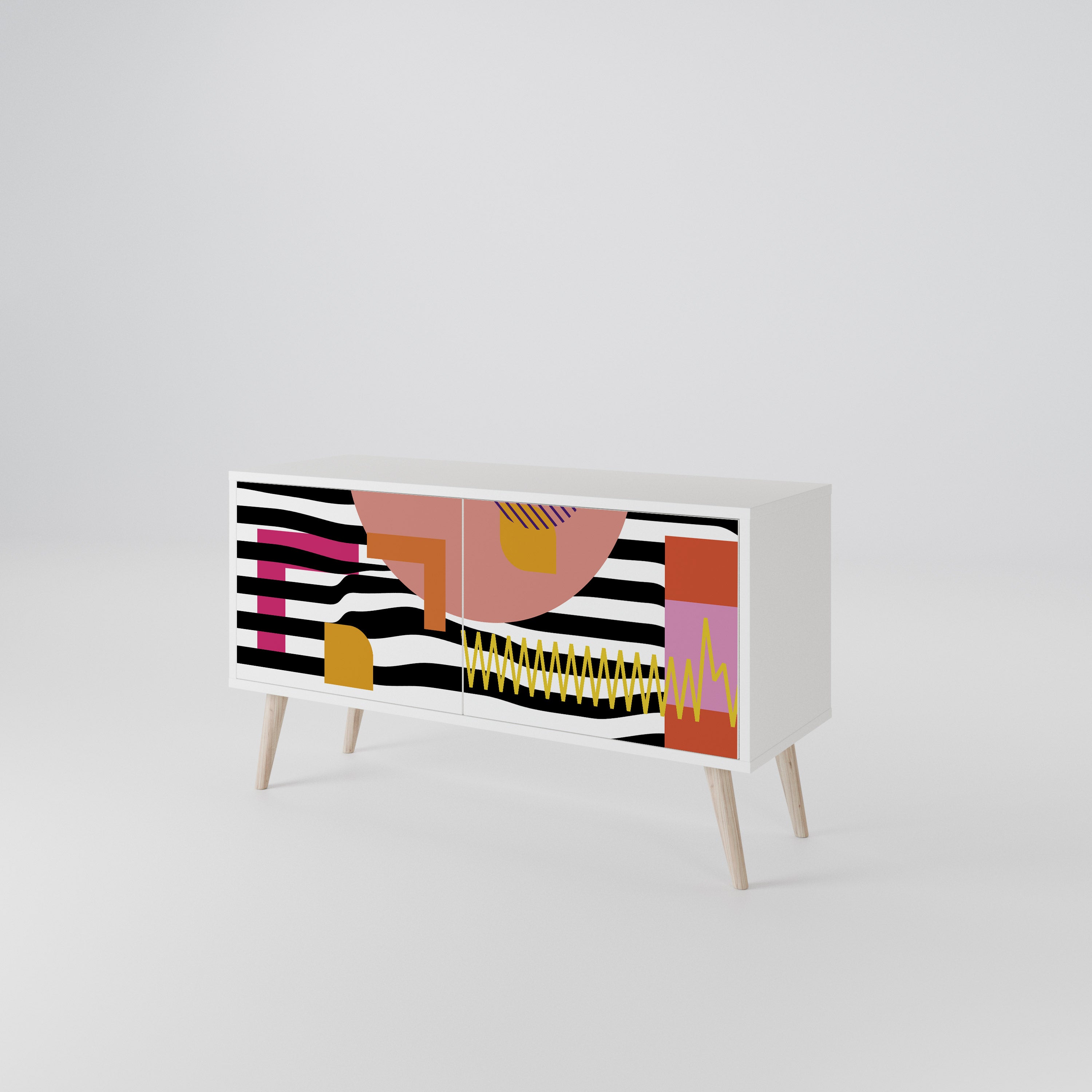CHROMATIC ABSTRACT Kompaktní dvoudveřový TV stolek