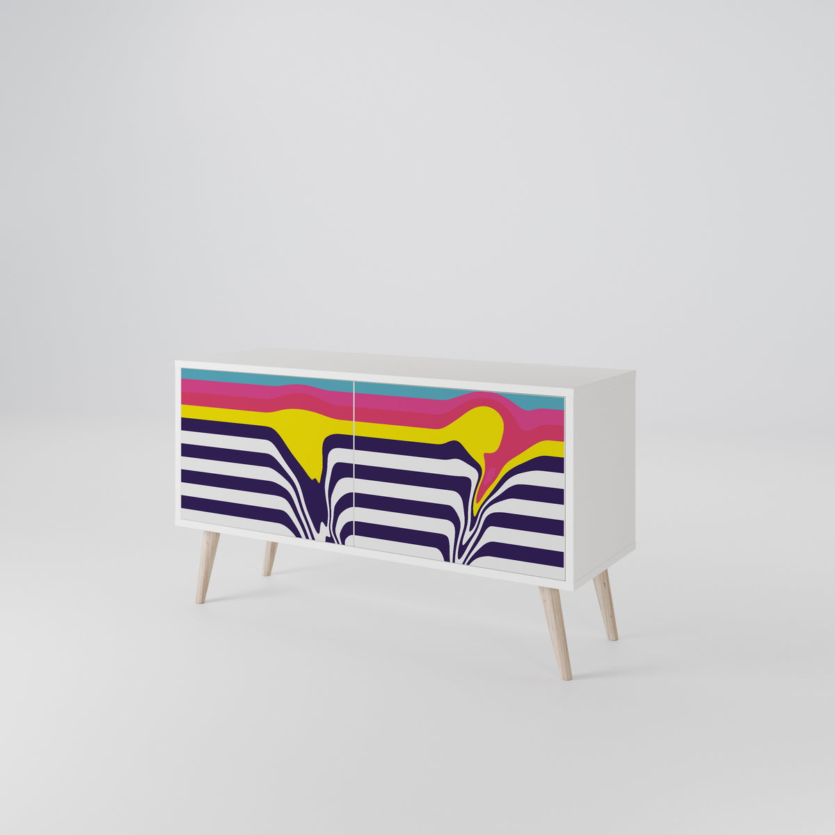 COLORFUL DIVERSION Kompaktní dvoudveřový TV stolek