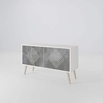 POLYGONAL ARTISTRY Kompaktní dvoudveřový TV stolek