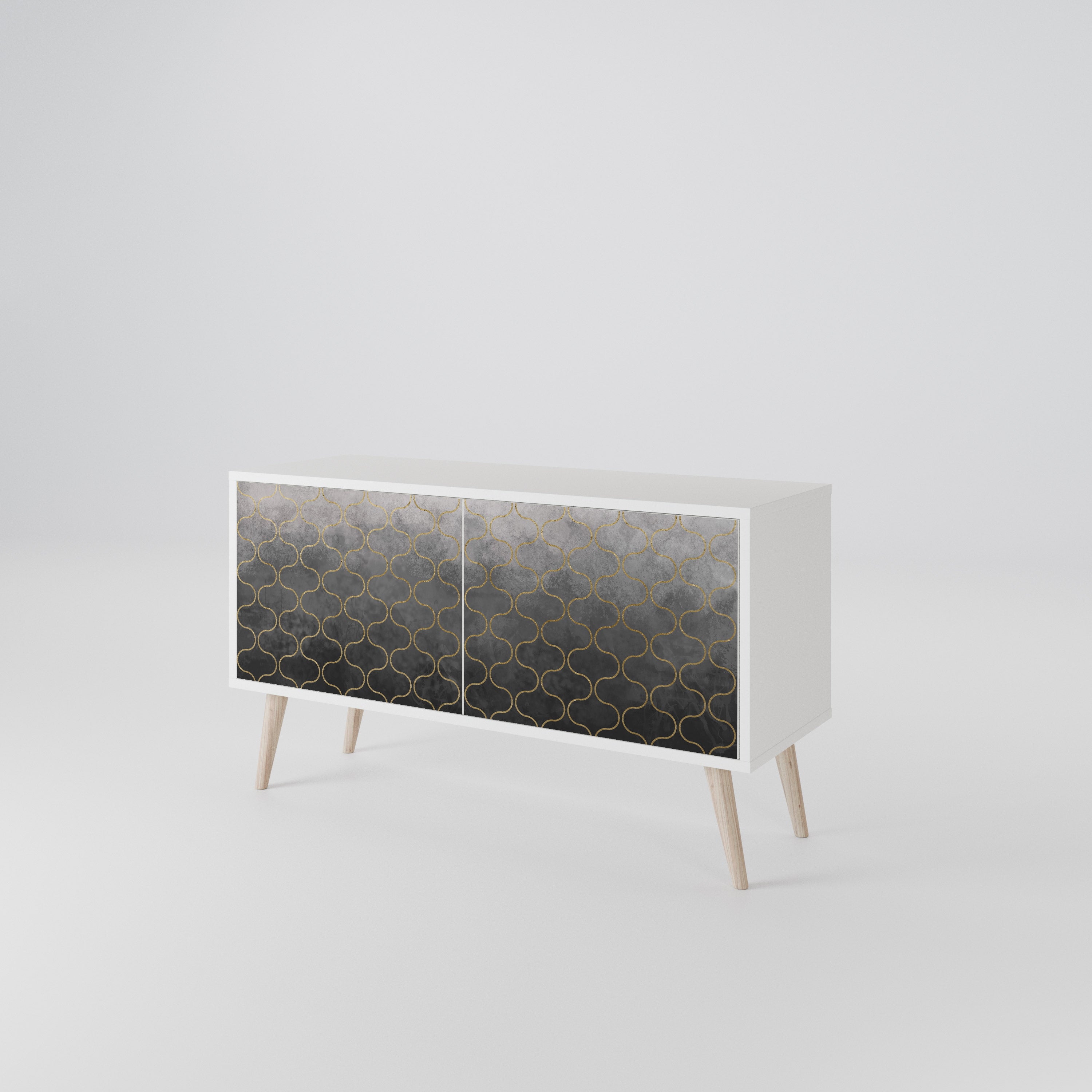 TESSELATED GRAYISH Kompaktní dvoudveřový TV stolek