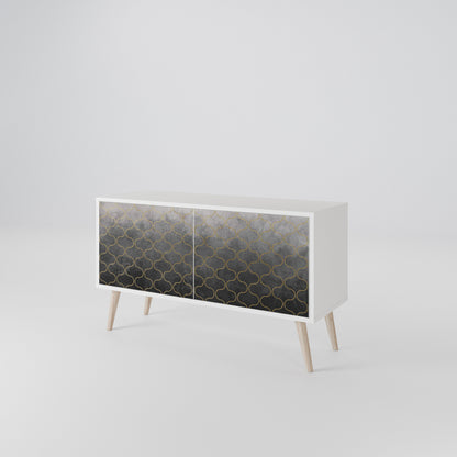 TESSELATED GRAYISH Kompaktní dvoudveřový TV stolek
