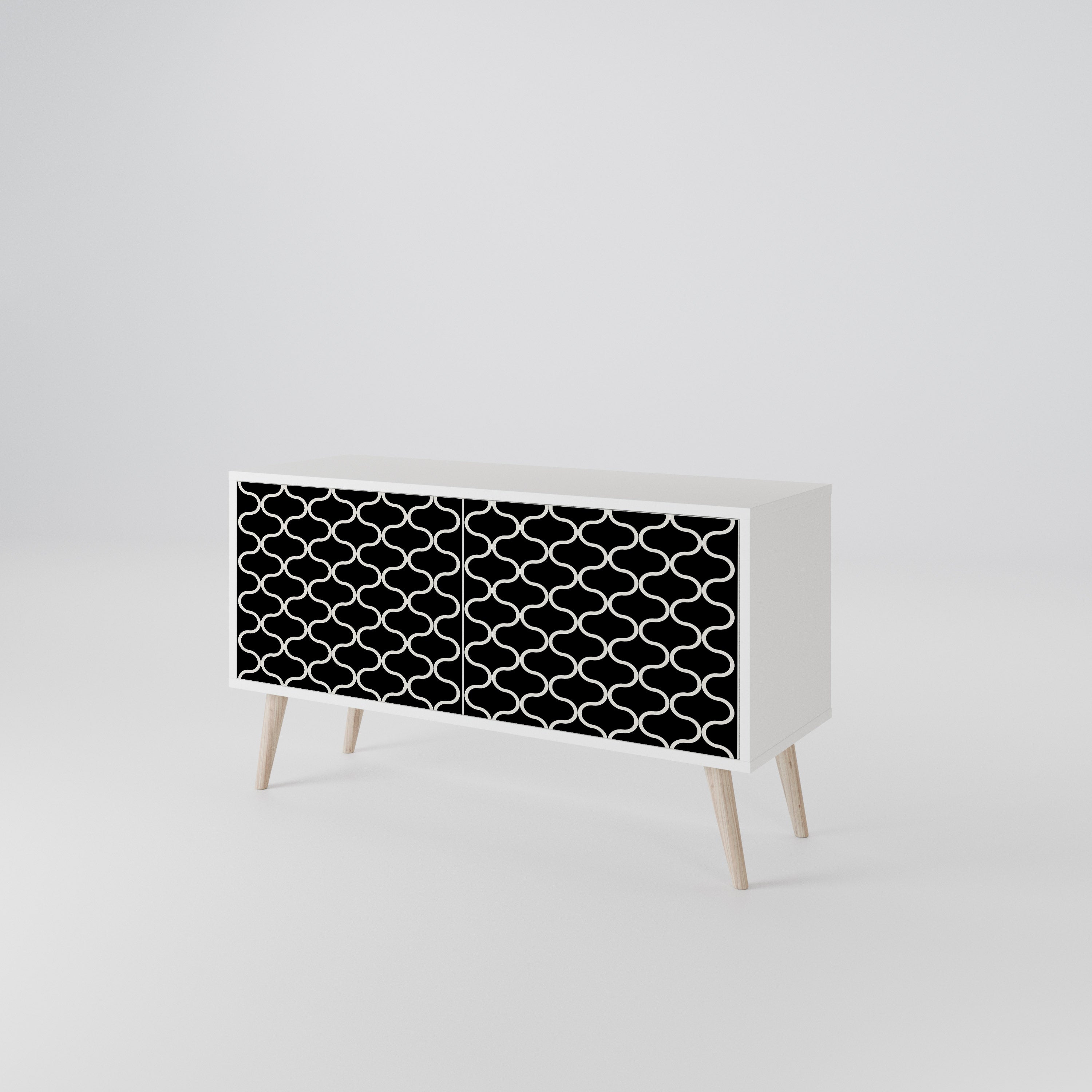 TESSELATED BLACKNESS Kompaktní dvoudveřový TV stolek