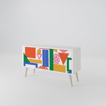 GEOMETRIC GLIMMER Kompaktní dvoudveřový TV stolek
