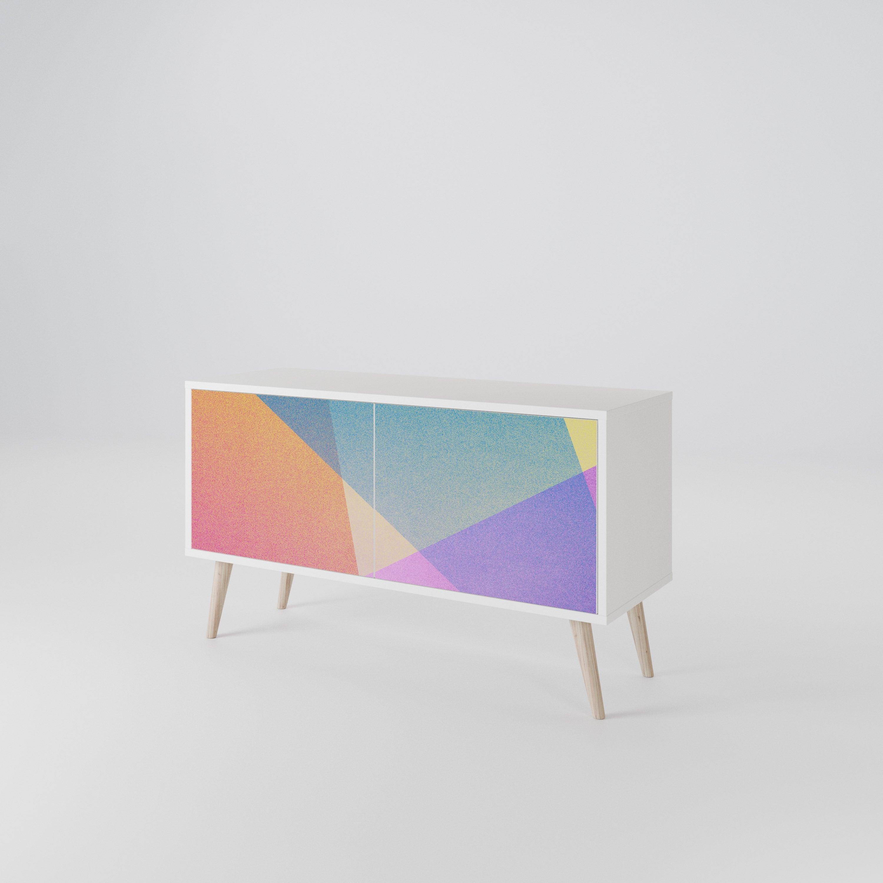 BRIGHT GEOMETRY Kompaktní dvoudveřový TV stolek