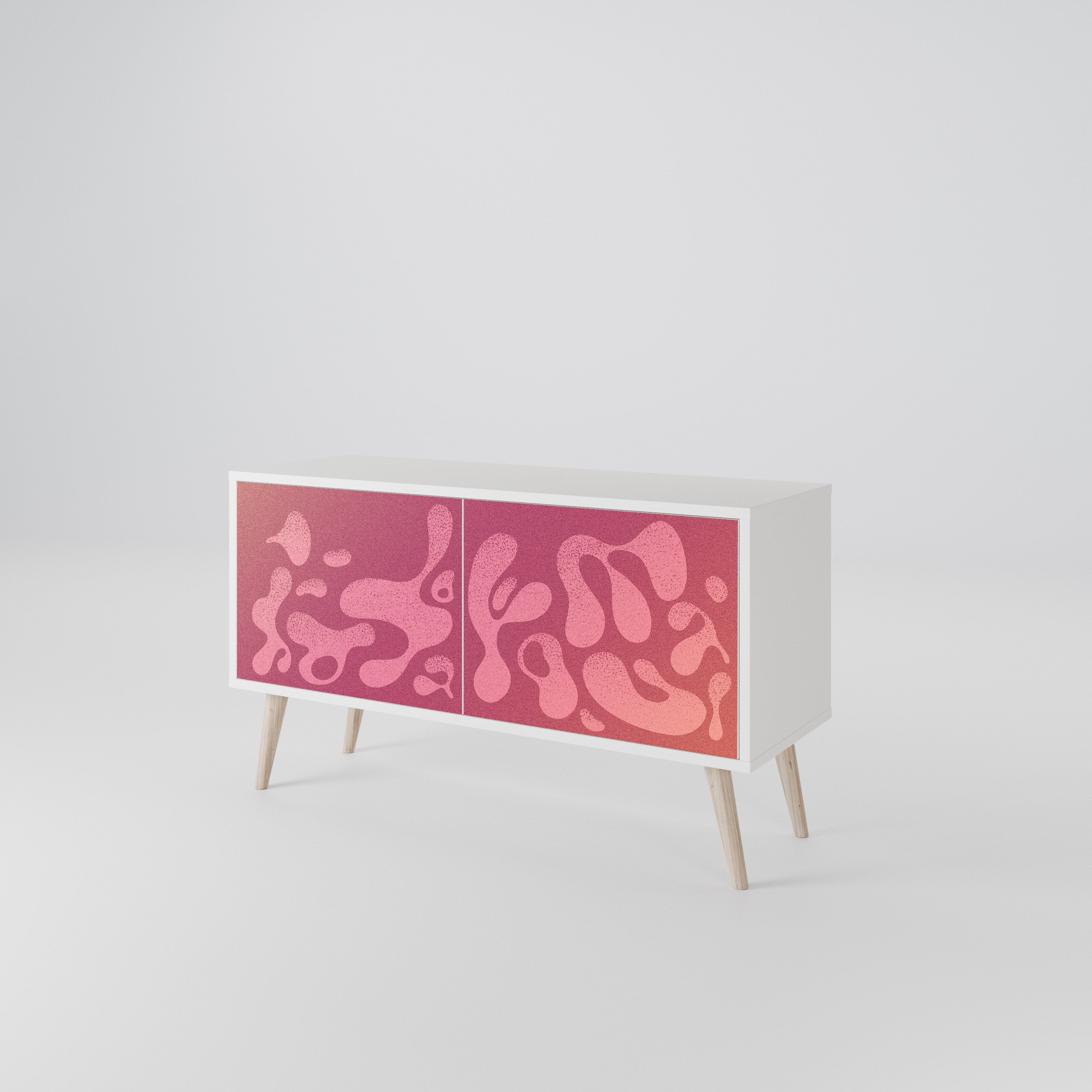 IRREGULAR PINK Kompaktní dvoudveřový TV stolek