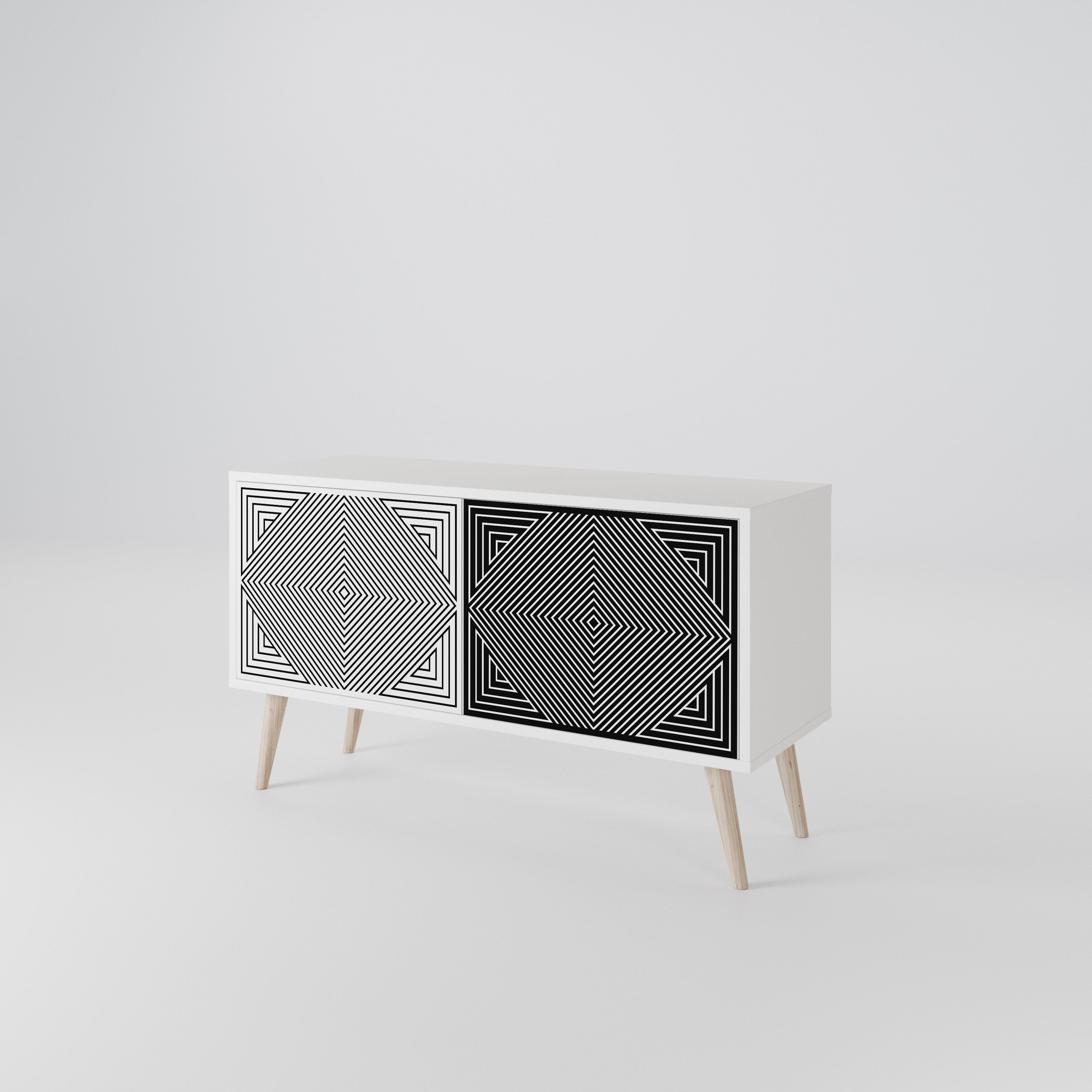 POLYGON ILLUSION Kompaktní dvoudveřový TV stolek