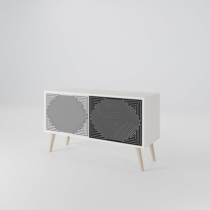 POLYGON ILLUSION Kompaktní dvoudveřový TV stolek