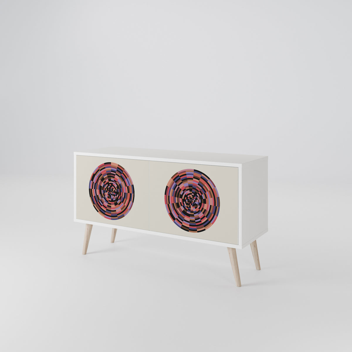 BROWN CIRCLES Kompaktní dvoudveřový TV stolek