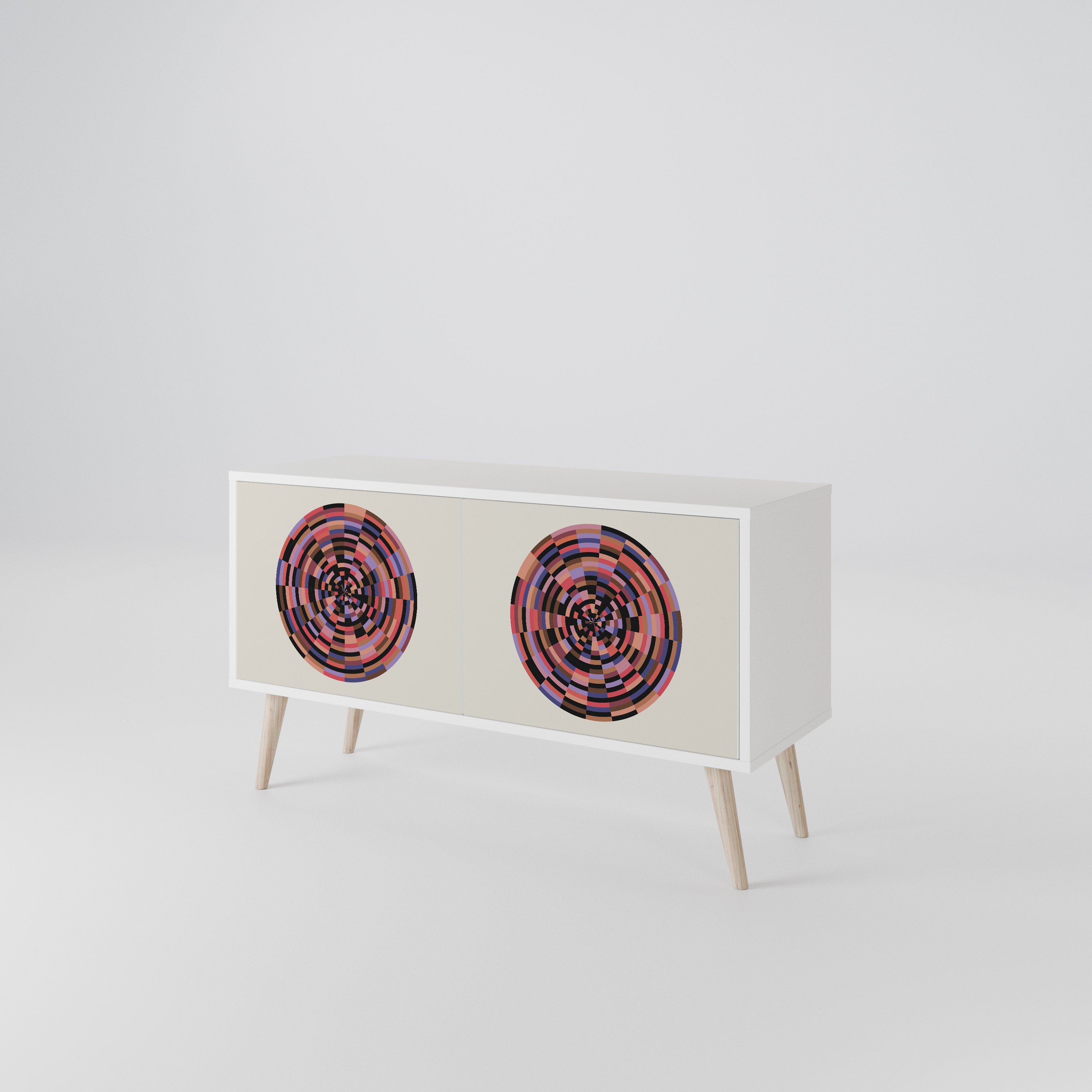 BROWN CIRCLES Kompaktní dvoudveřový TV stolek