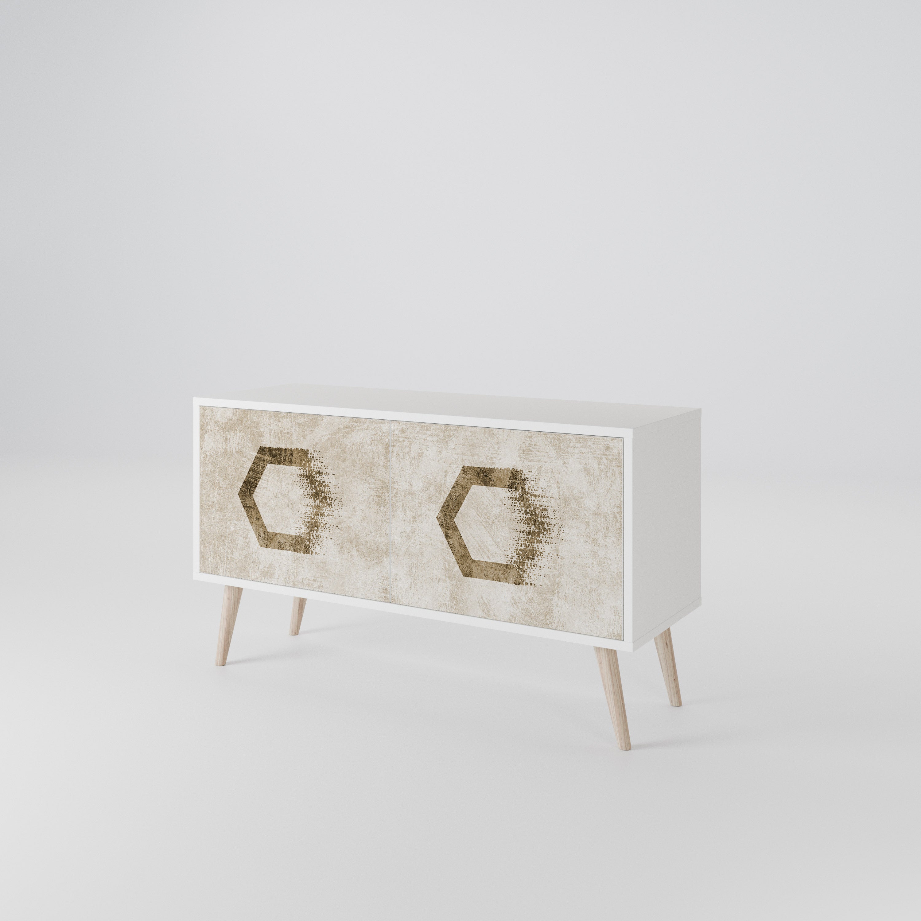 HEXAGONAL SHAPES Kompaktní dvoudveřový TV stolek