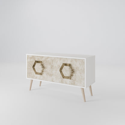 HEXAGONAL SHAPES Kompaktní dvoudveřový TV stolek