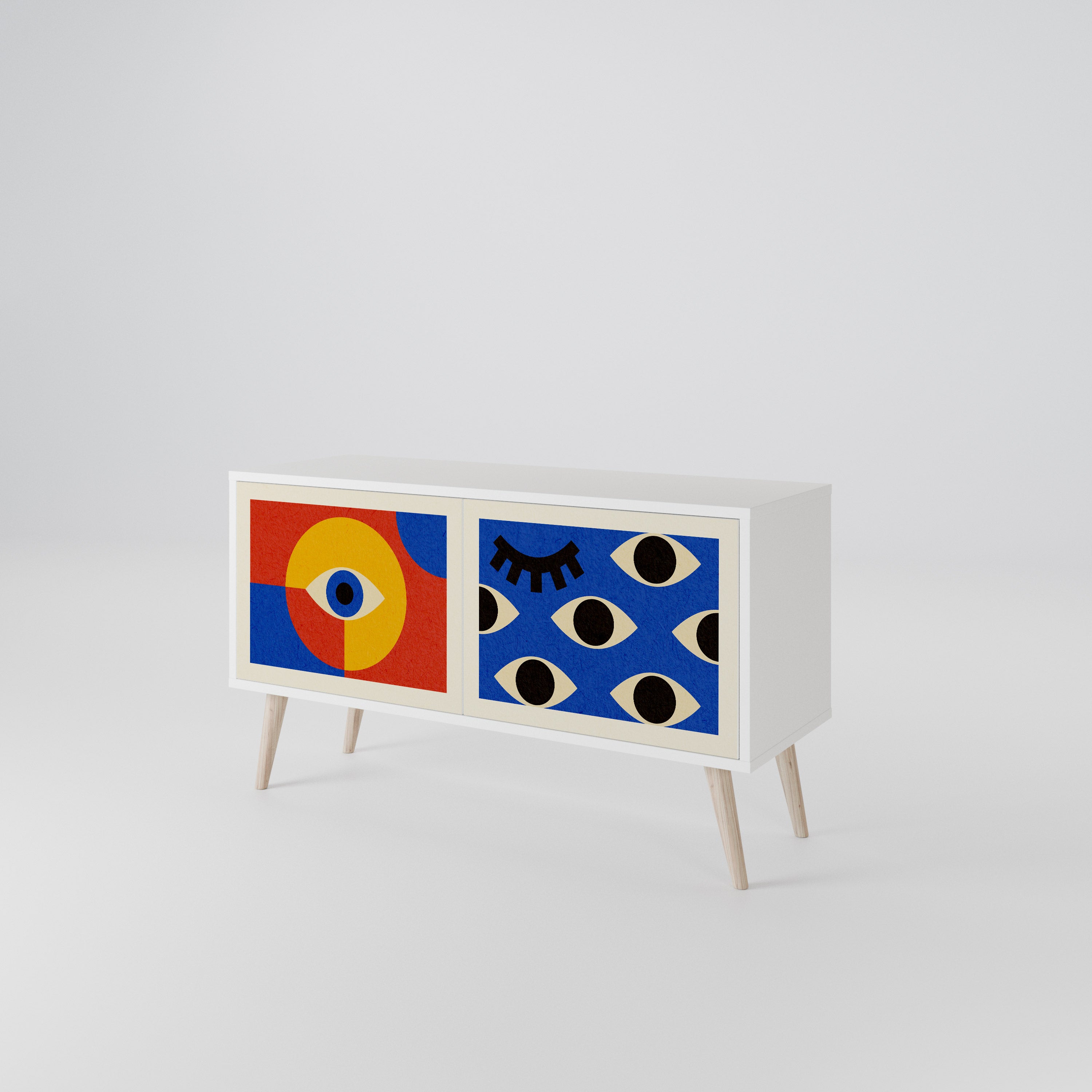 GEOMETRIC EYES Kompaktní dvoudveřový TV stolek