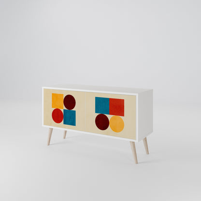 GEOMETRIC PUZZLE Kompaktní dvoudveřový TV stolek
