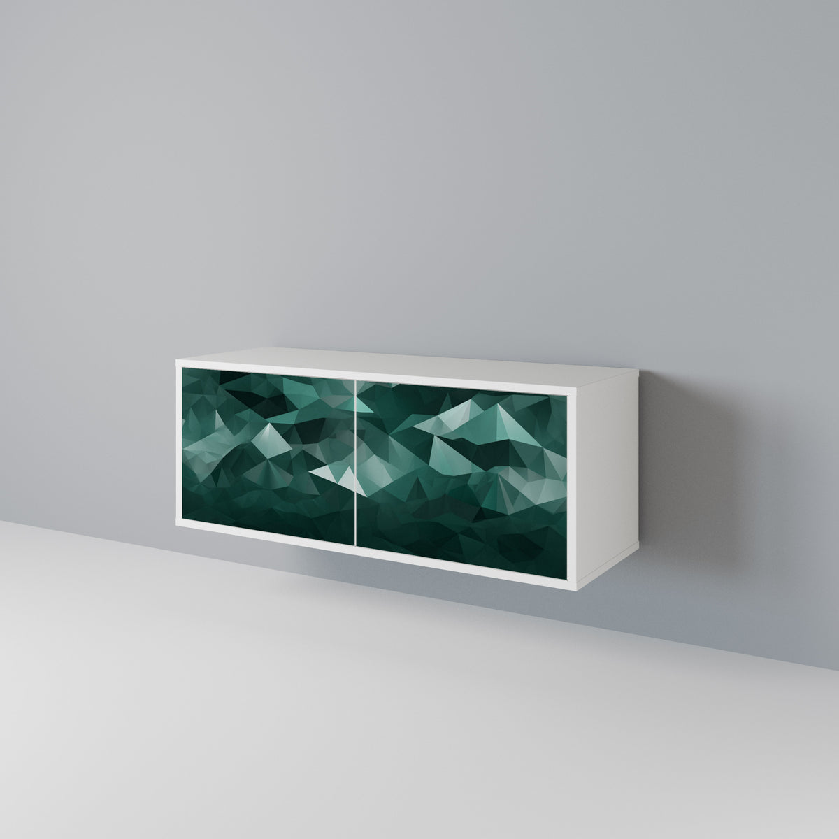 POLYGONAL FLOATING Kompaktní dvoudveřový TV stolek
