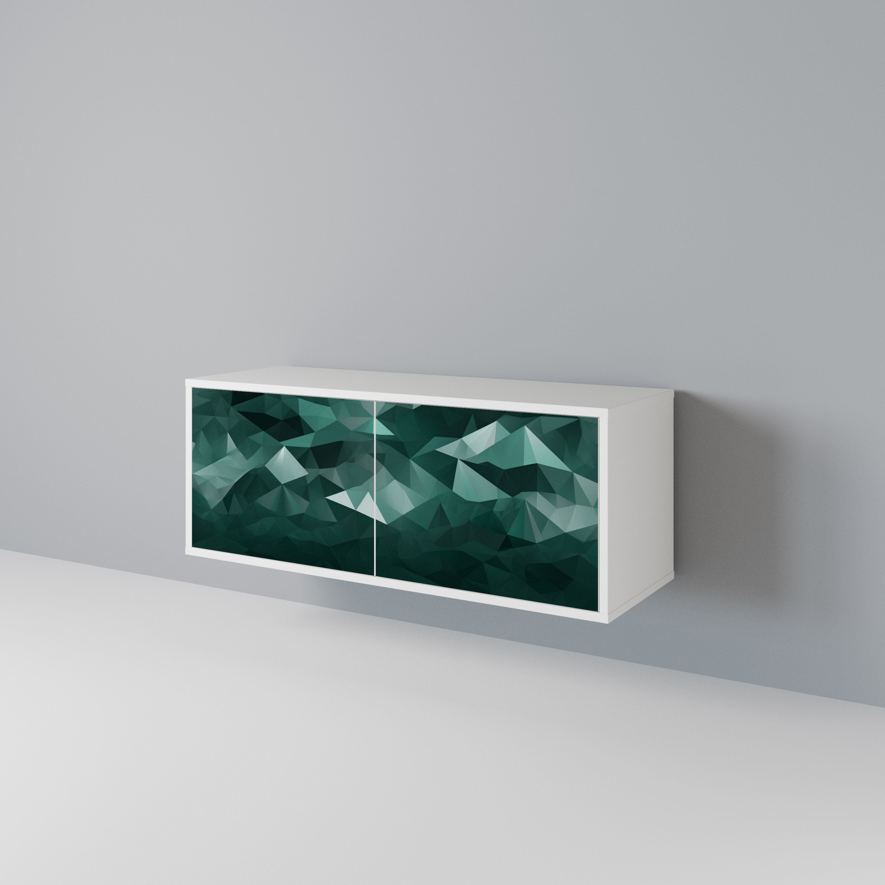 POLYGONAL FLOATING Kompaktní dvoudveřový TV stolek