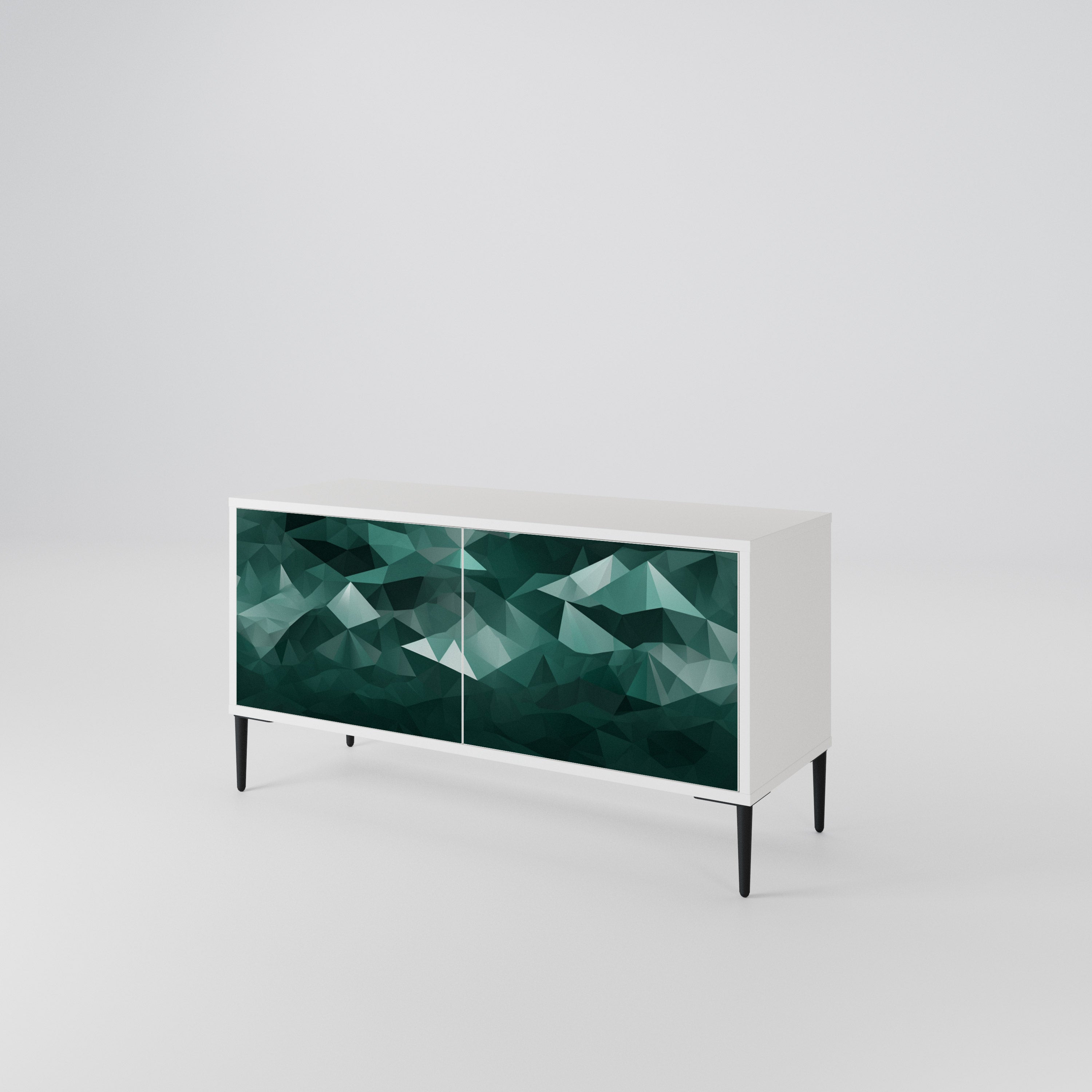 POLYGONAL FLOATING Kompaktní dvoudveřový TV stolek