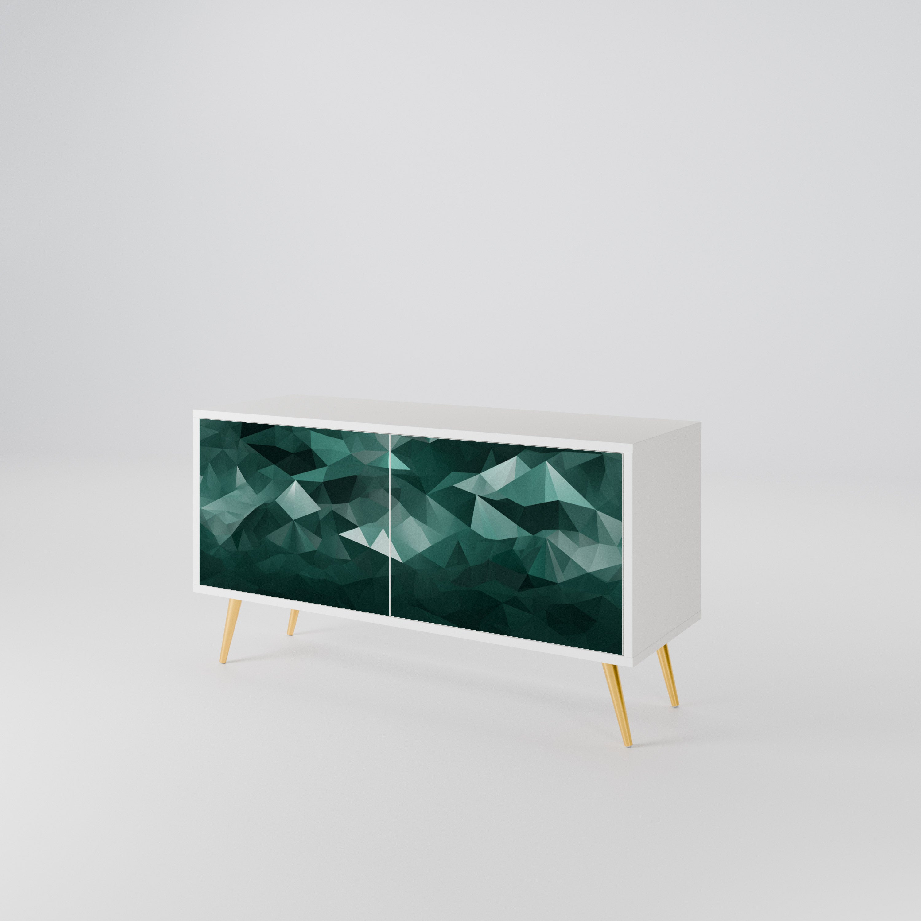 POLYGONAL FLOATING Kompaktní dvoudveřový TV stolek