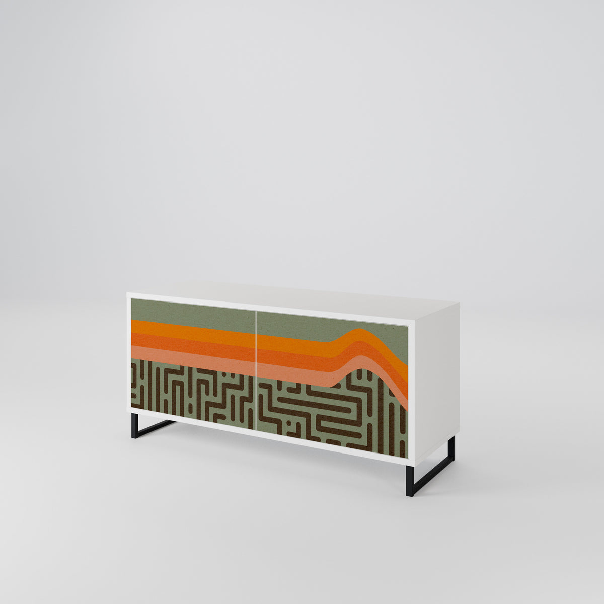 SIMPLE SOLUTIONS Kompaktní dvoudveřový TV stolek