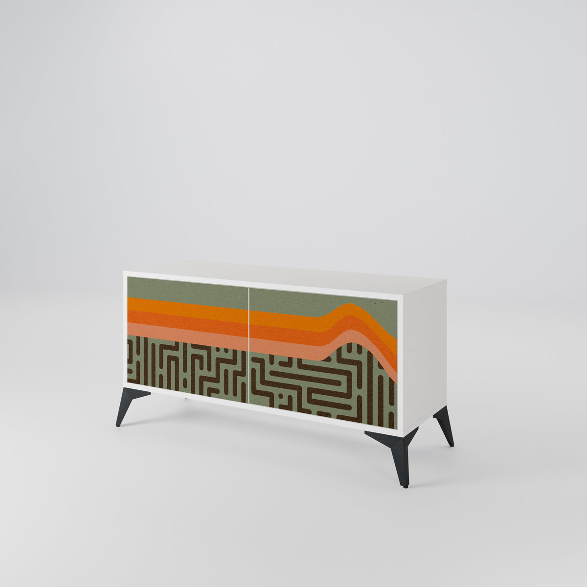 SIMPLE SOLUTIONS Kompaktní dvoudveřový TV stolek