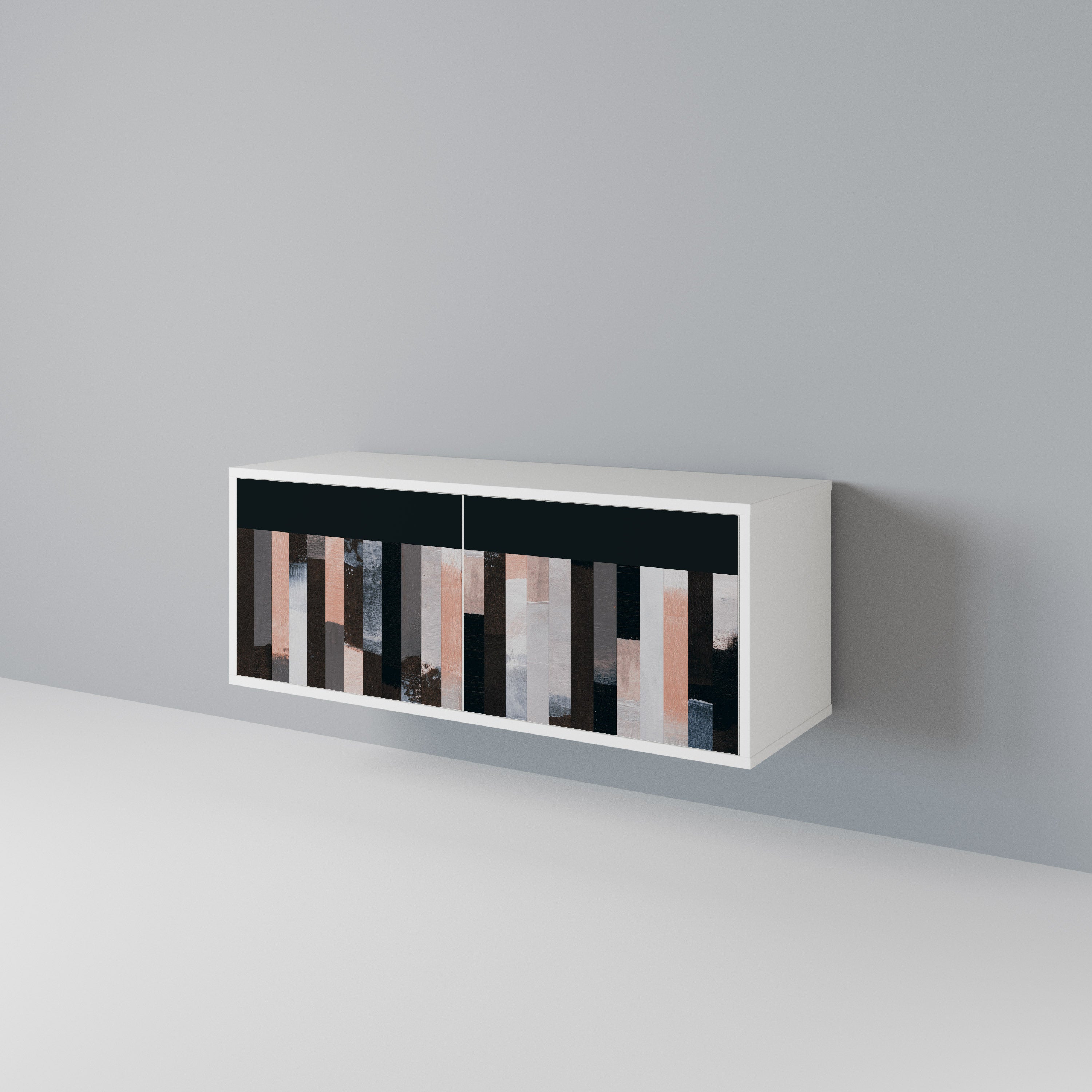 COLLAGE OF RECTANGLES Kompaktní dvoudveřový TV stolek