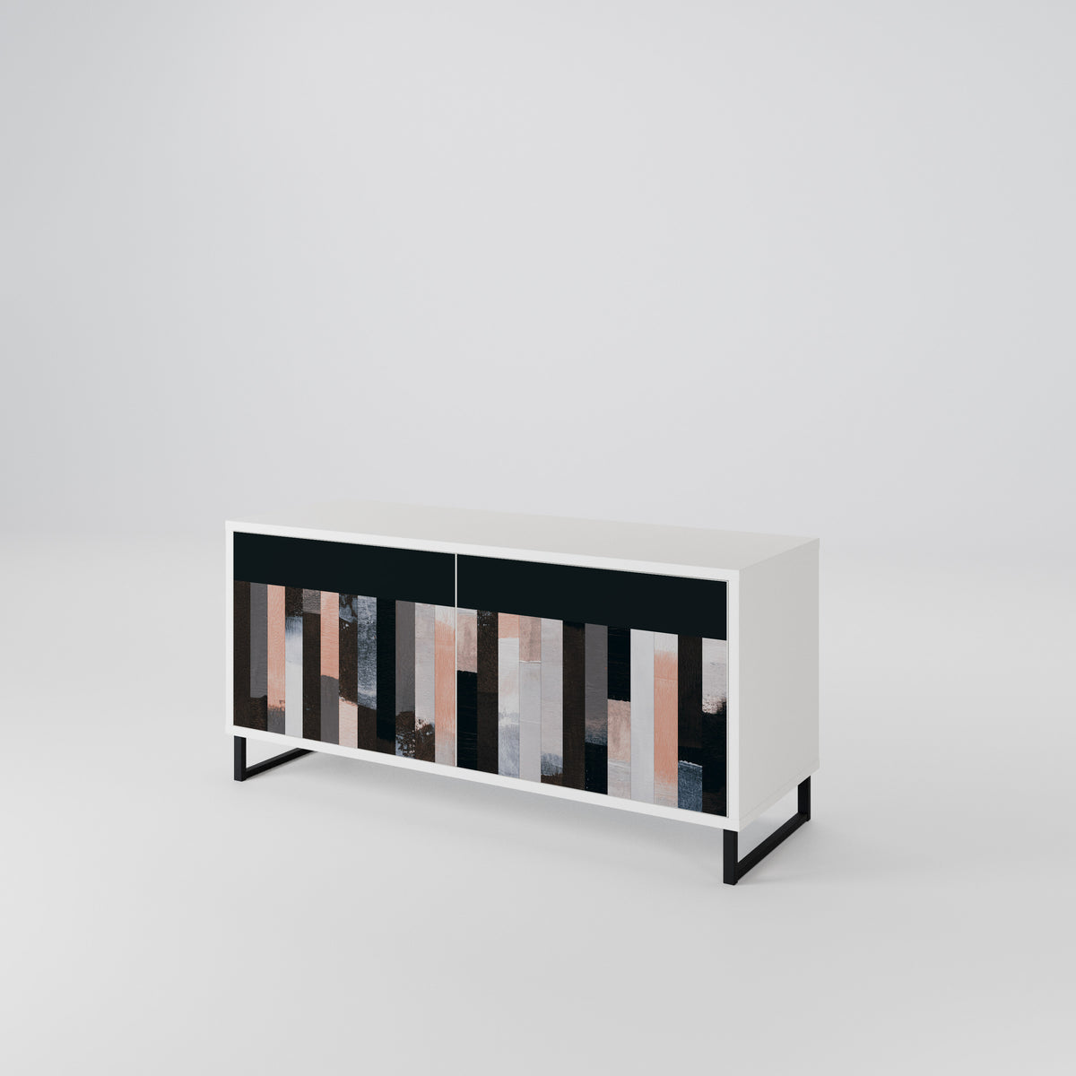 COLLAGE OF RECTANGLES Kompaktní dvoudveřový TV stolek