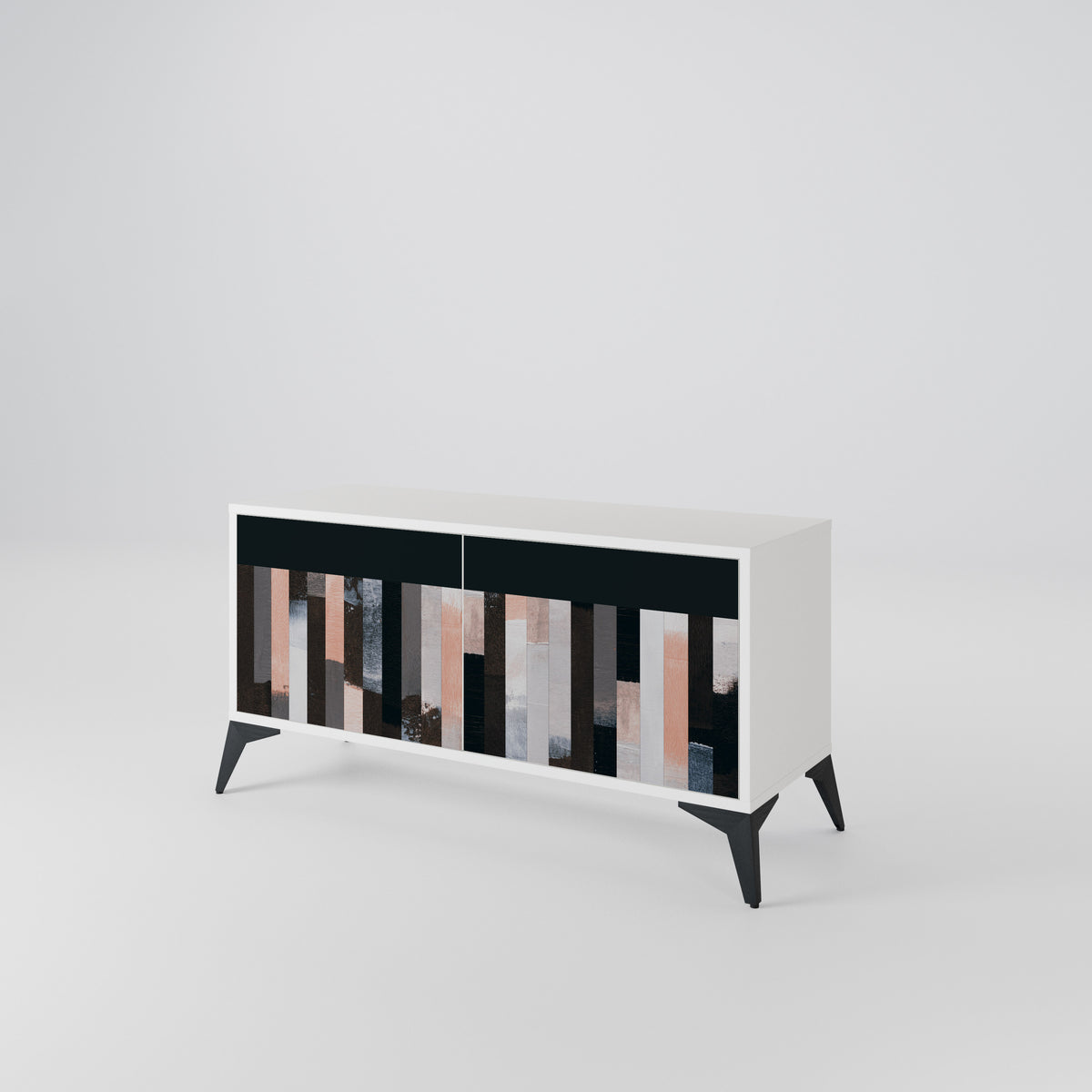 COLLAGE OF RECTANGLES Kompaktní dvoudveřový TV stolek