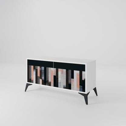 COLLAGE OF RECTANGLES Kompaktní dvoudveřový TV stolek