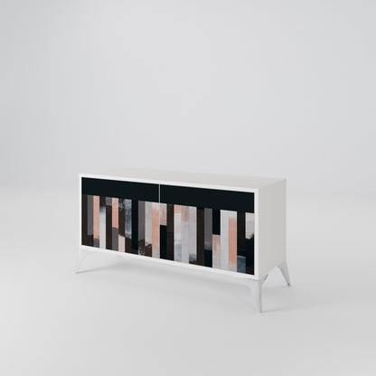 COLLAGE OF RECTANGLES Kompaktní dvoudveřový TV stolek