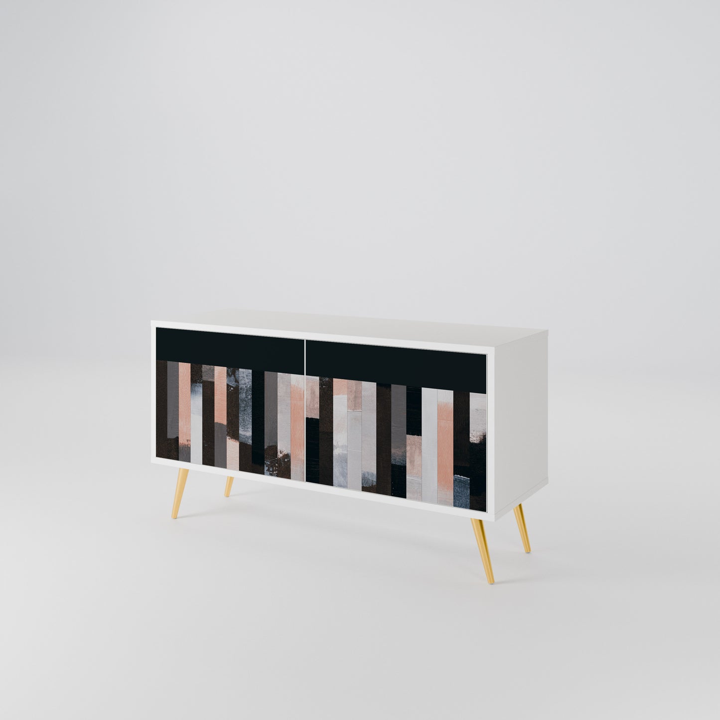 COLLAGE OF RECTANGLES Kompaktní dvoudveřový TV stolek