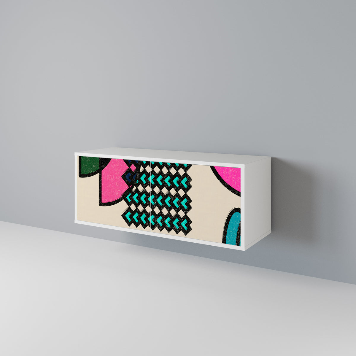 GEOMETRIC RHAPSODY Kompaktní dvoudveřový TV stolek