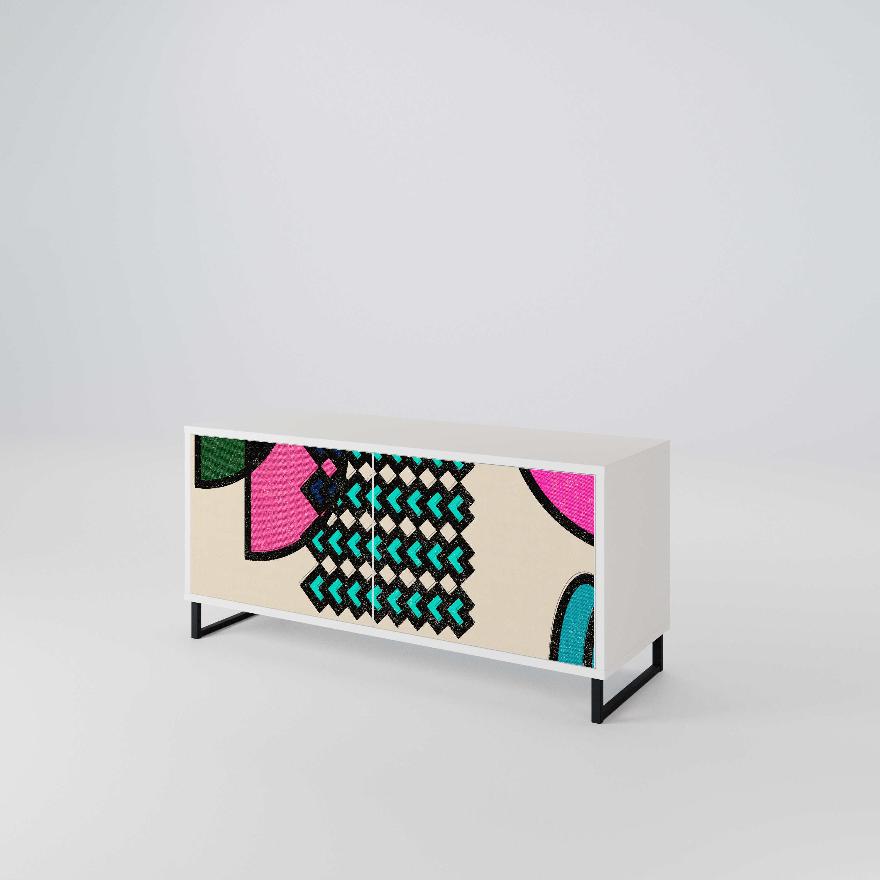 GEOMETRIC RHAPSODY Kompaktní dvoudveřový TV stolek