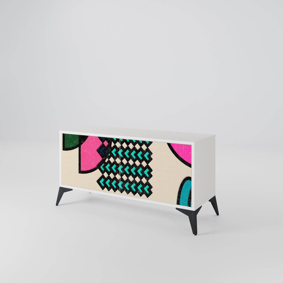 GEOMETRIC RHAPSODY Kompaktní dvoudveřový TV stolek