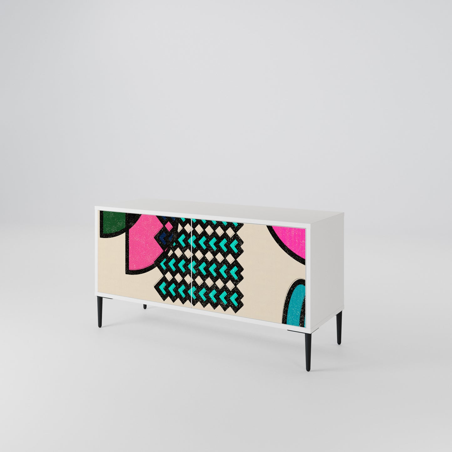 GEOMETRIC RHAPSODY Kompaktní dvoudveřový TV stolek