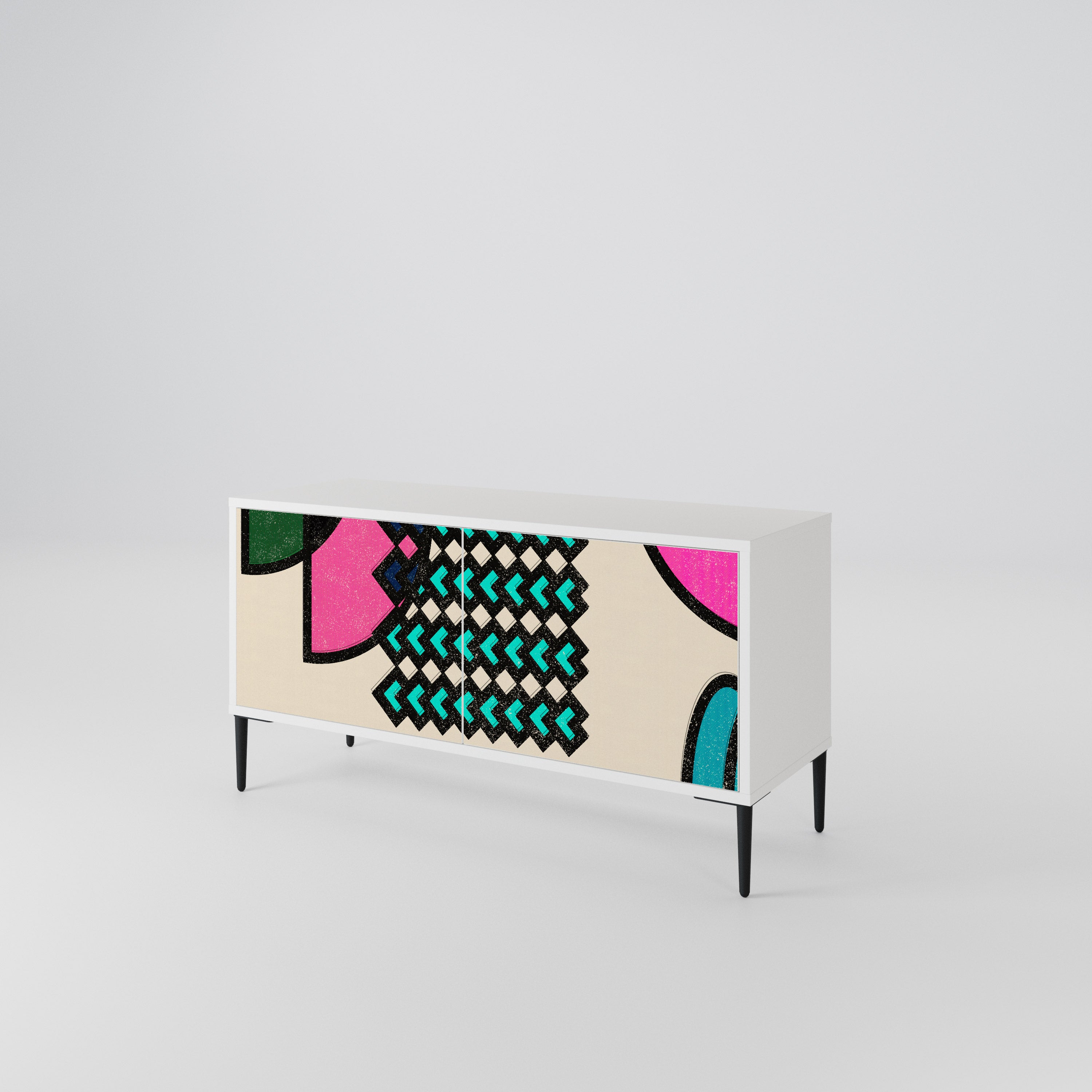 GEOMETRIC RHAPSODY Kompaktní dvoudveřový TV stolek