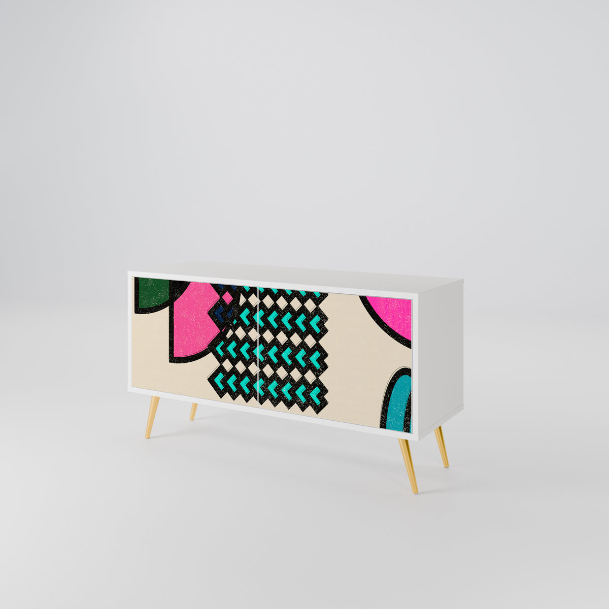 GEOMETRIC RHAPSODY Kompaktní dvoudveřový TV stolek