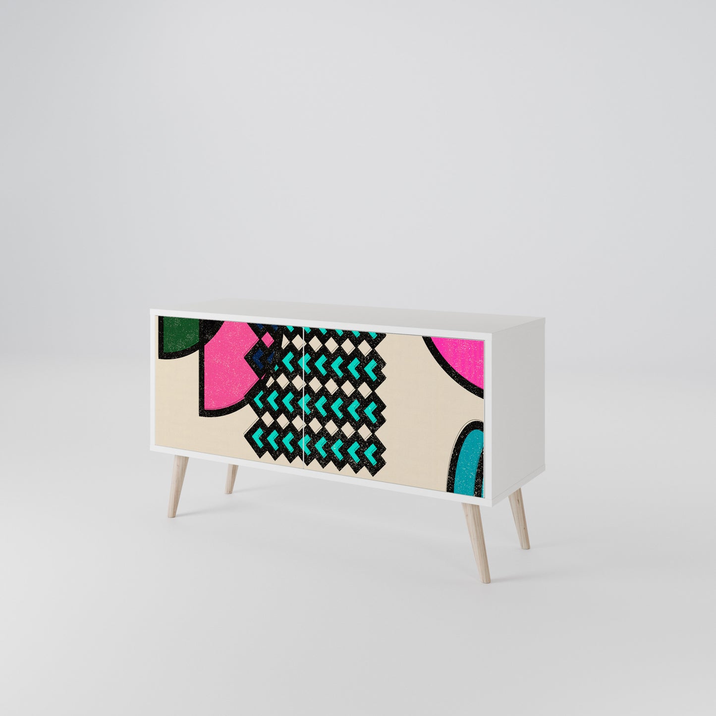 GEOMETRIC RHAPSODY Kompaktní dvoudveřový TV stolek