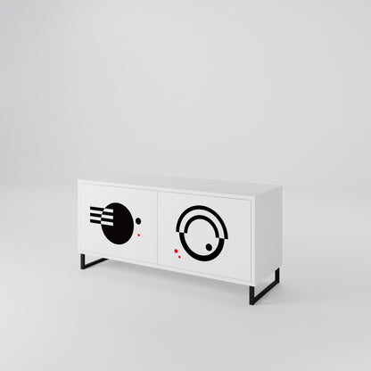 BLACK AND WHITE COMBINATION Kompaktní dvoudveřový TV stolek