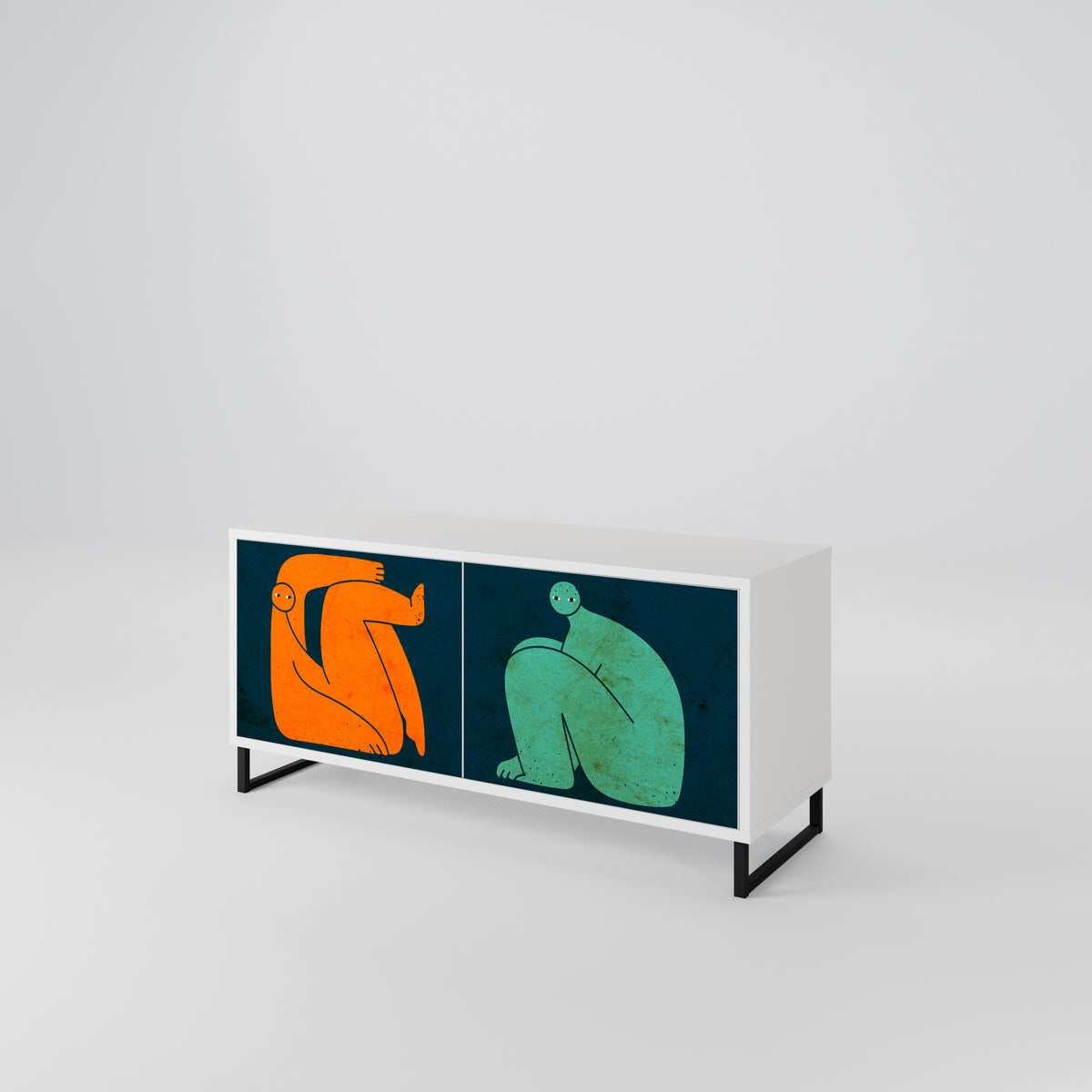 TOGETHER BUT SEPARATELY Kompaktní dvoudveřový TV stolek