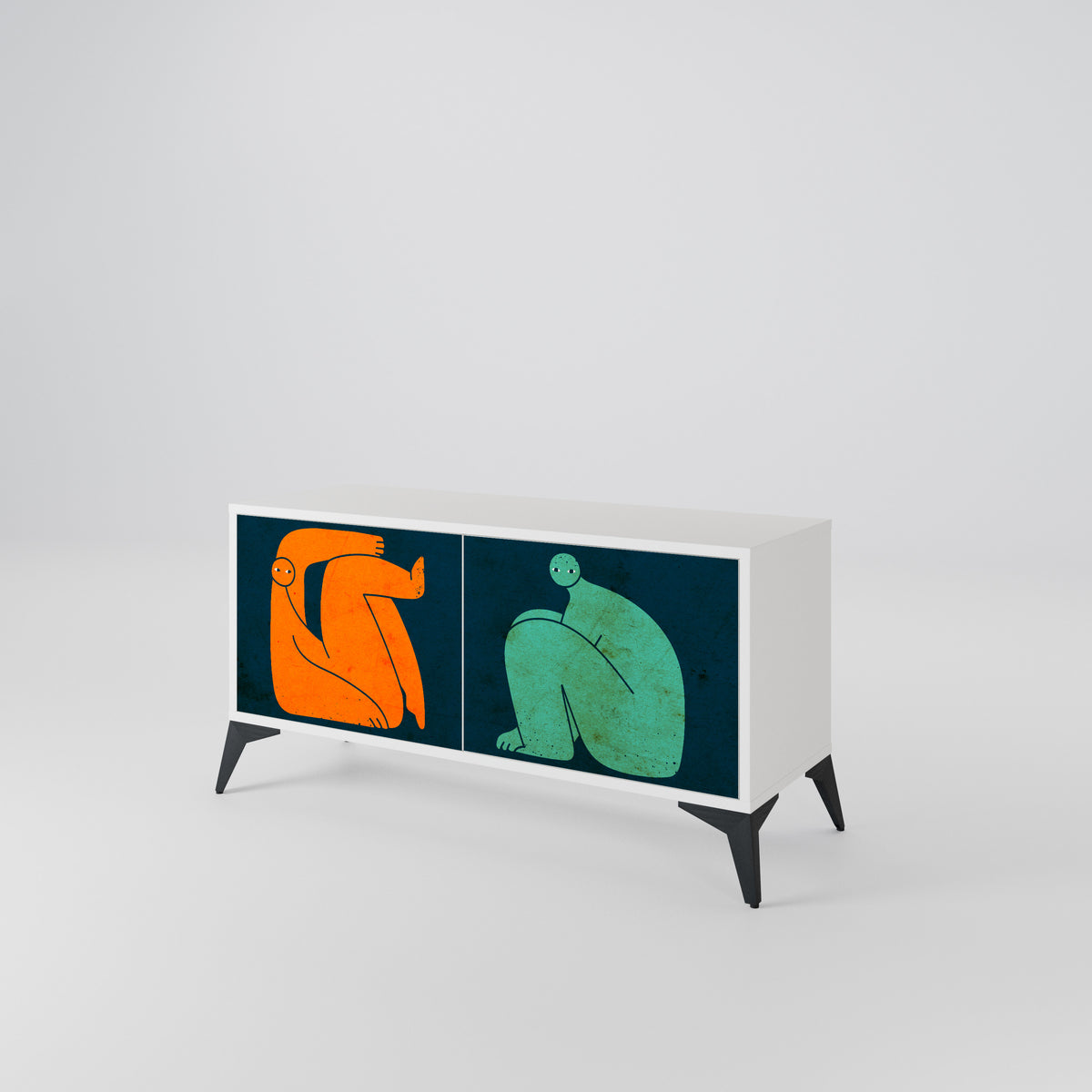 TOGETHER BUT SEPARATELY Kompaktní dvoudveřový TV stolek