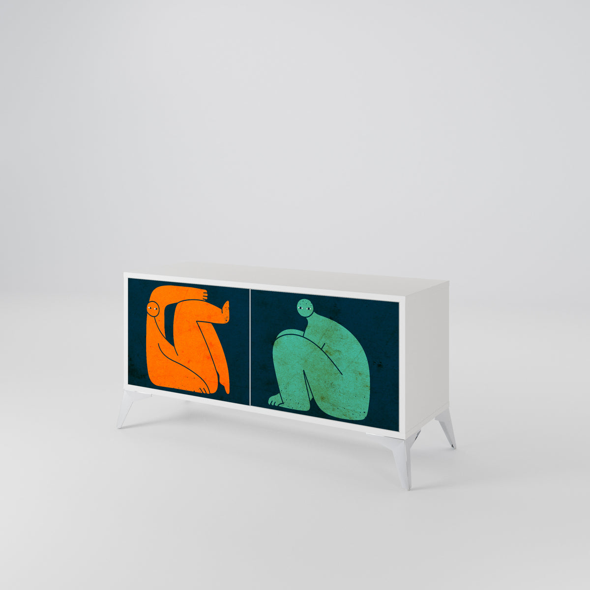 TOGETHER BUT SEPARATELY Kompaktní dvoudveřový TV stolek