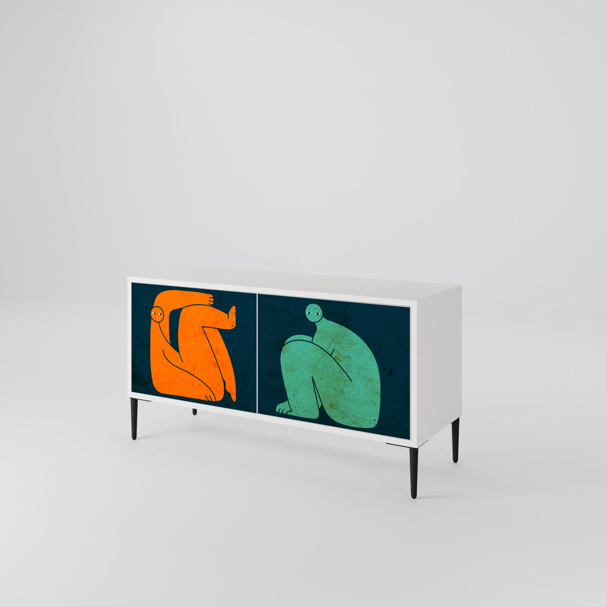 TOGETHER BUT SEPARATELY Kompaktní dvoudveřový TV stolek