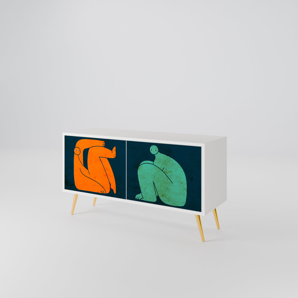 TOGETHER BUT SEPARATELY Kompaktní dvoudveřový TV stolek