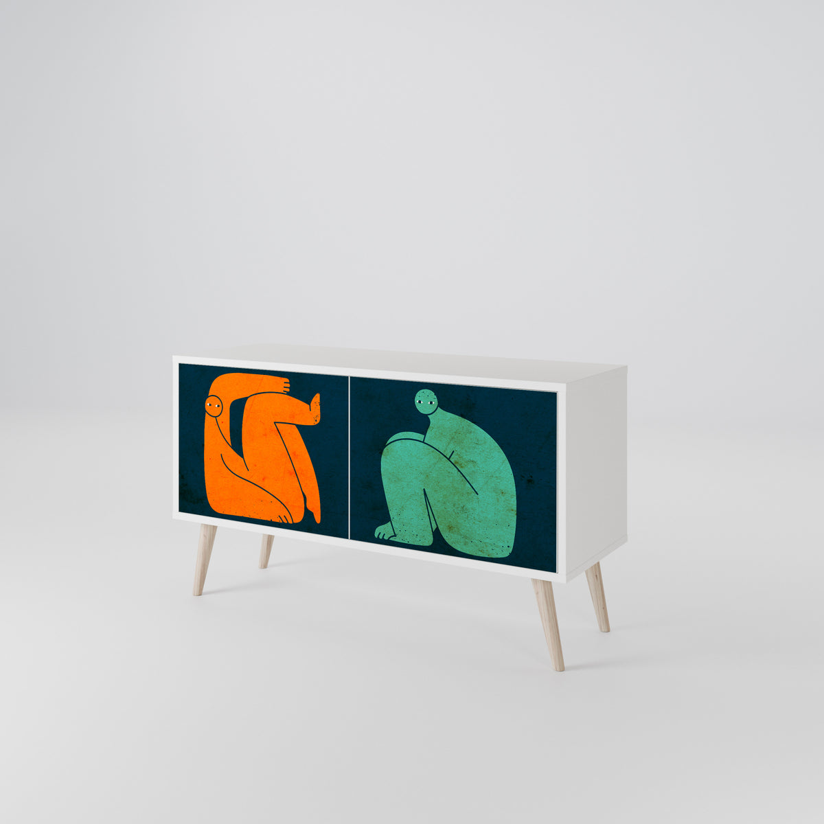 TOGETHER BUT SEPARATELY Kompaktní dvoudveřový TV stolek